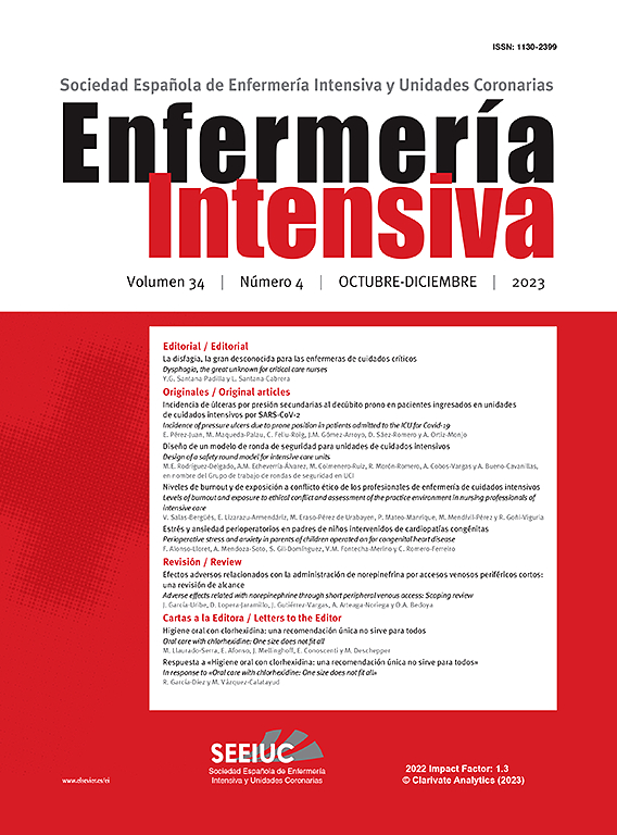 Go to journal home page - Enfermería Intensiva